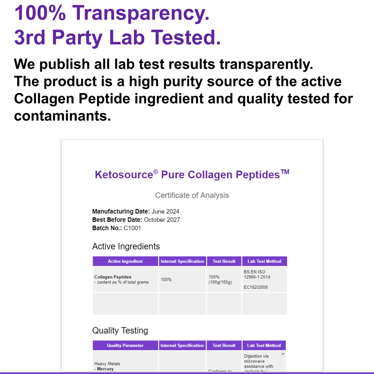 Puhtaat Kollageenipeptidit